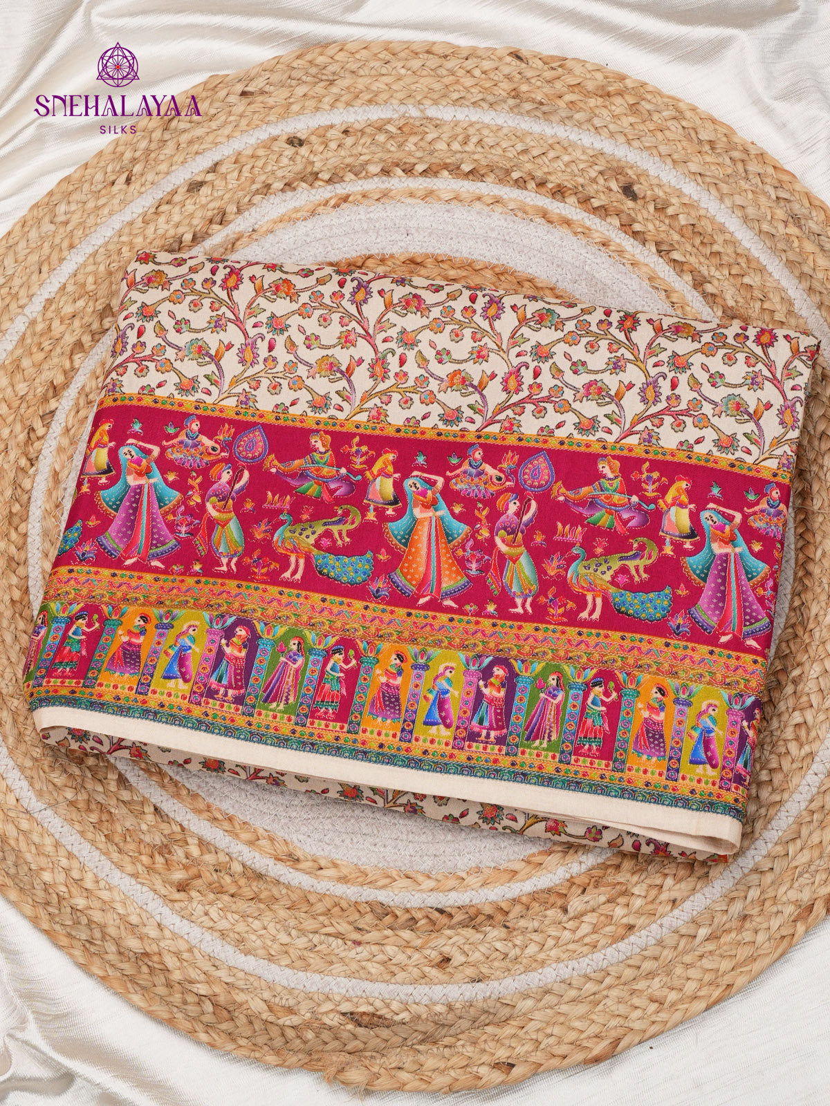 Off White Banaras Silk Saree