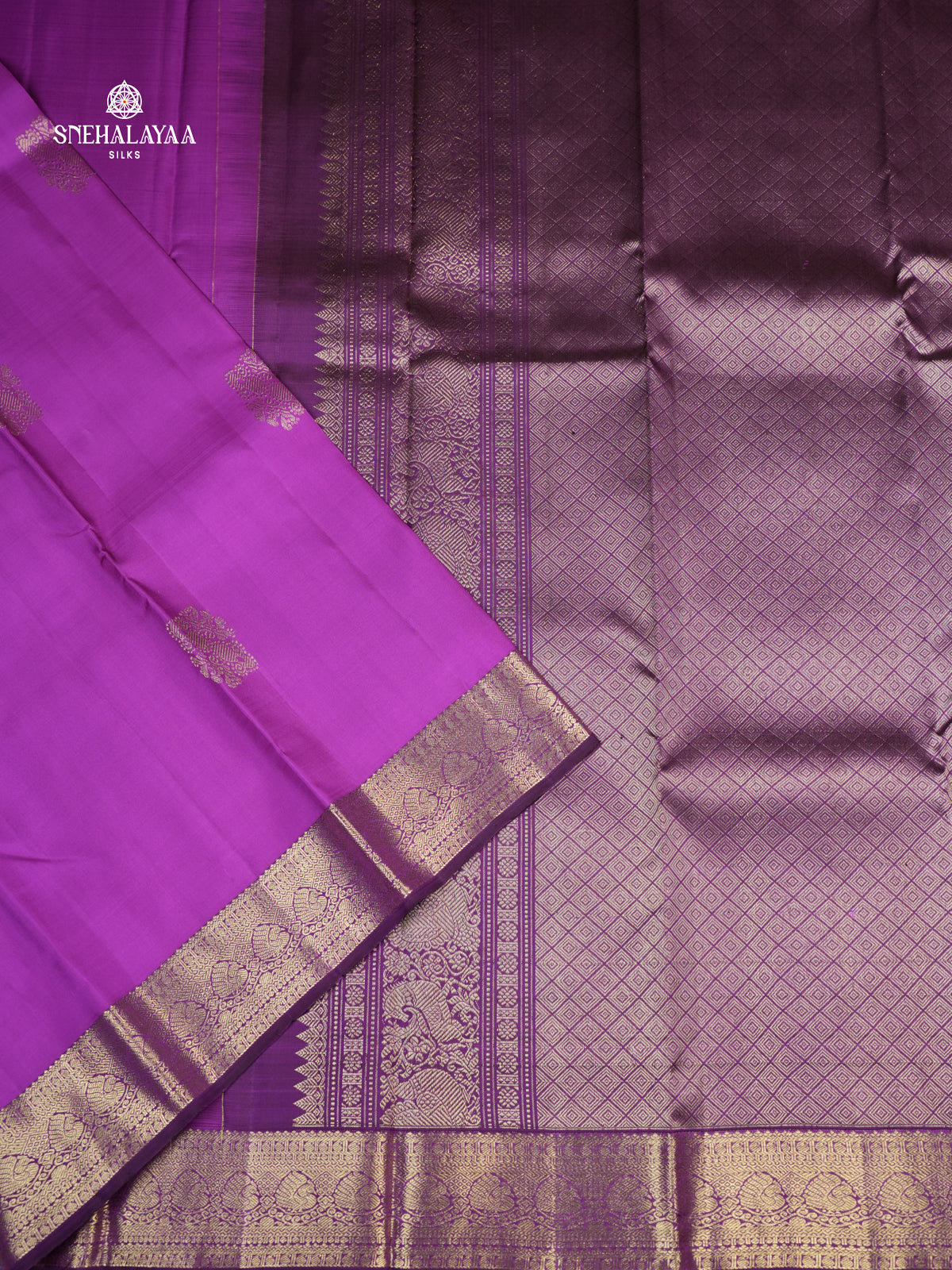Magenta Violet Kanjivaram Silk Saree
