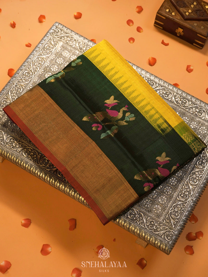 Yellow Kanchi Silk Cotton Saree