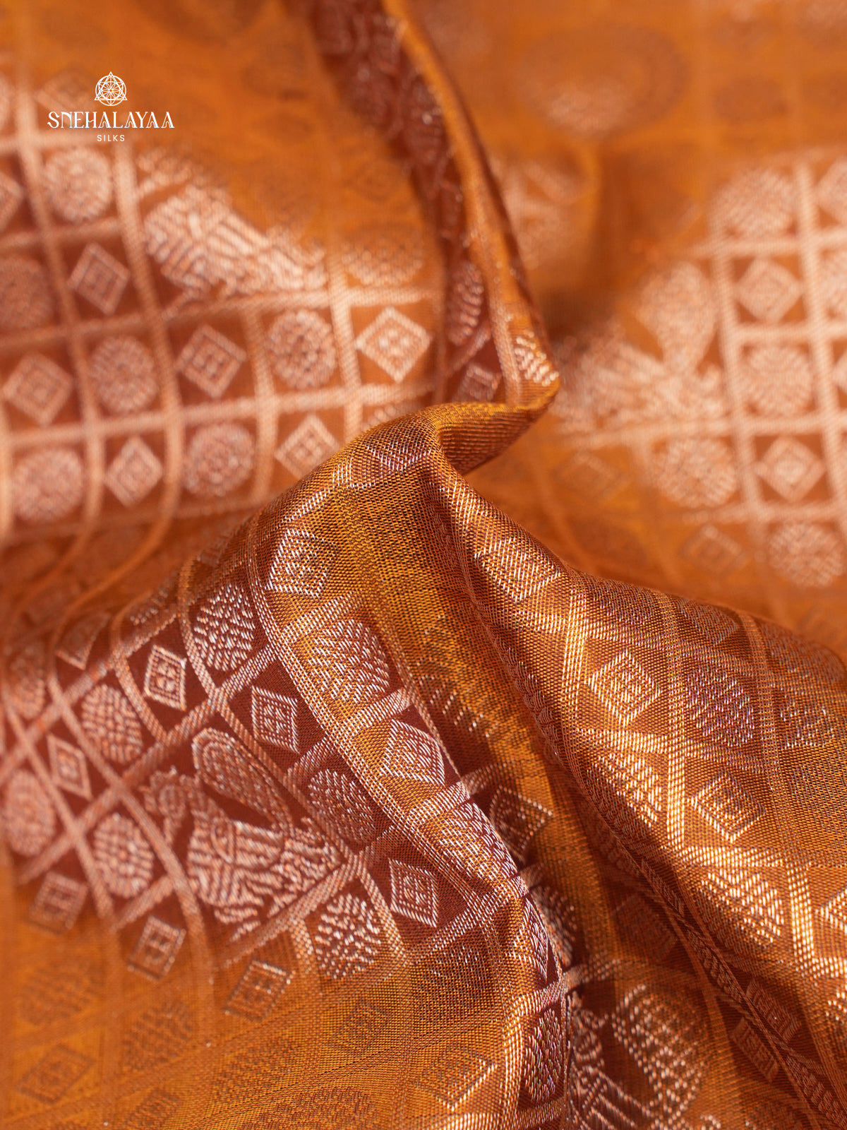 Mustard Kanjivaram silk saree