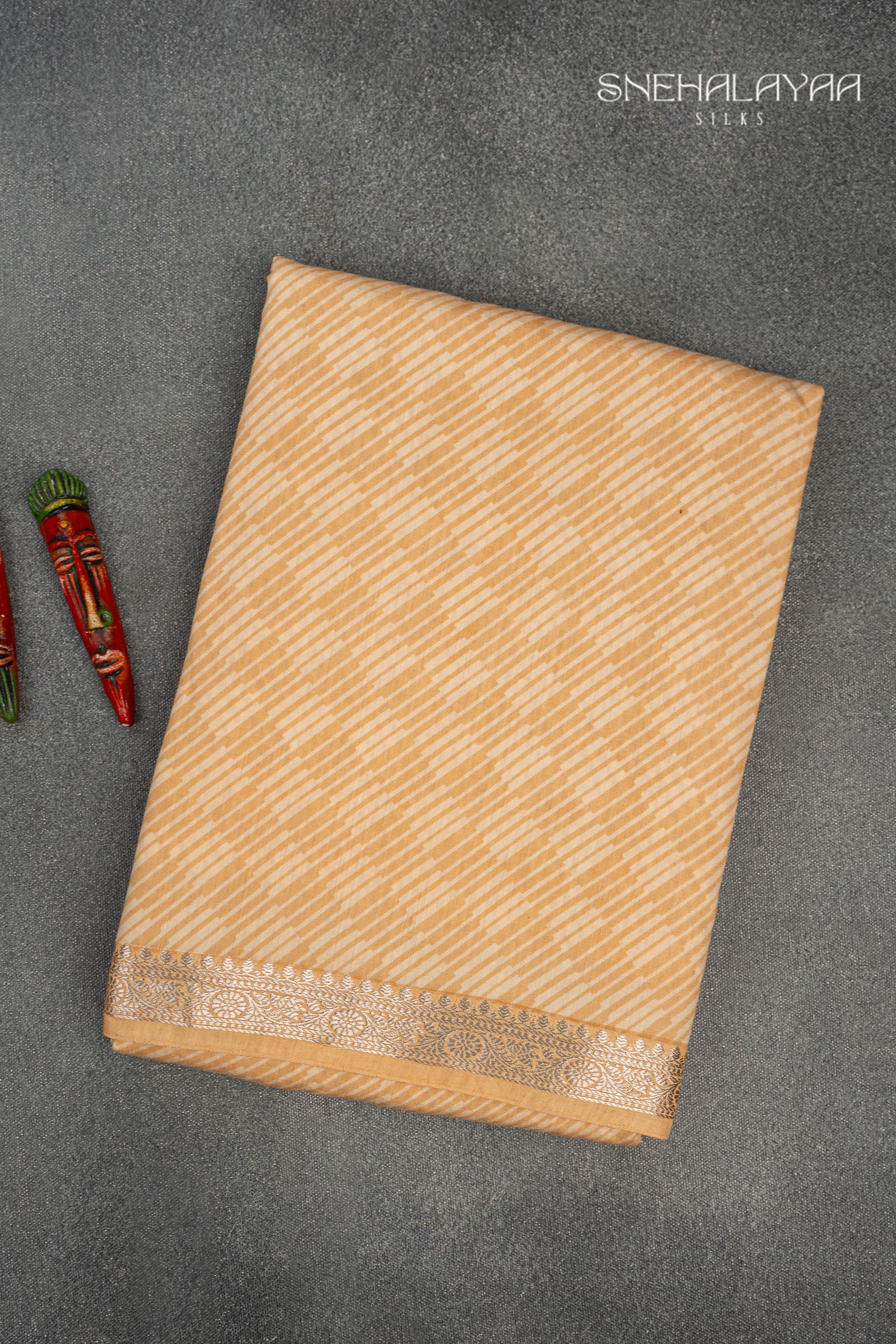 Beige Chanderi Saree