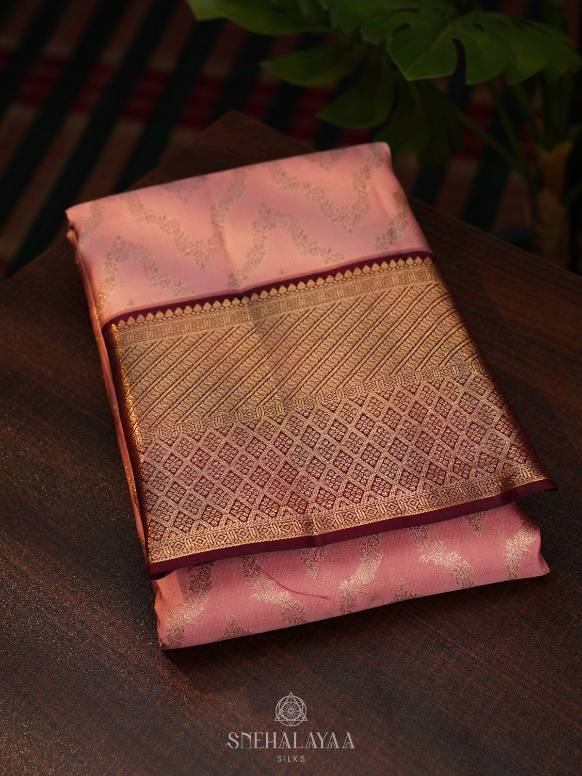 Pale Pink Kanjivaram Silk Saree