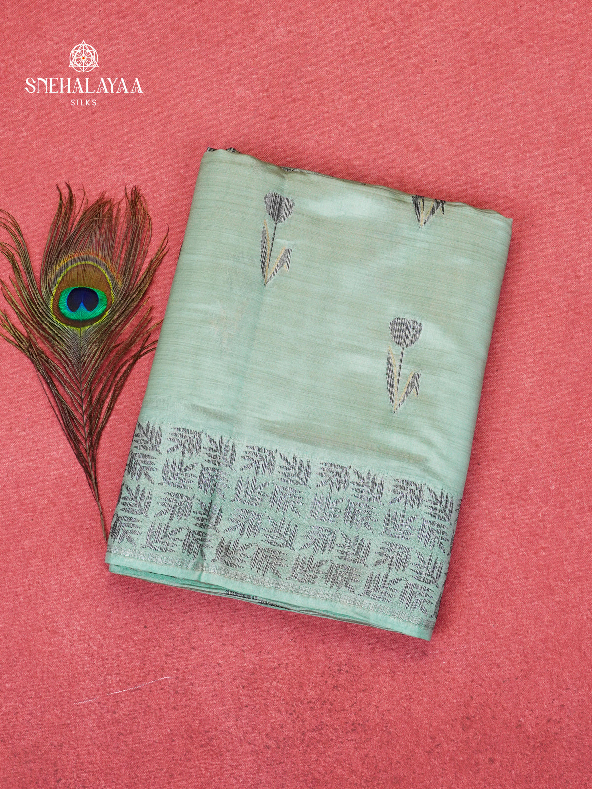 Pale Blue Dola Silk Saree