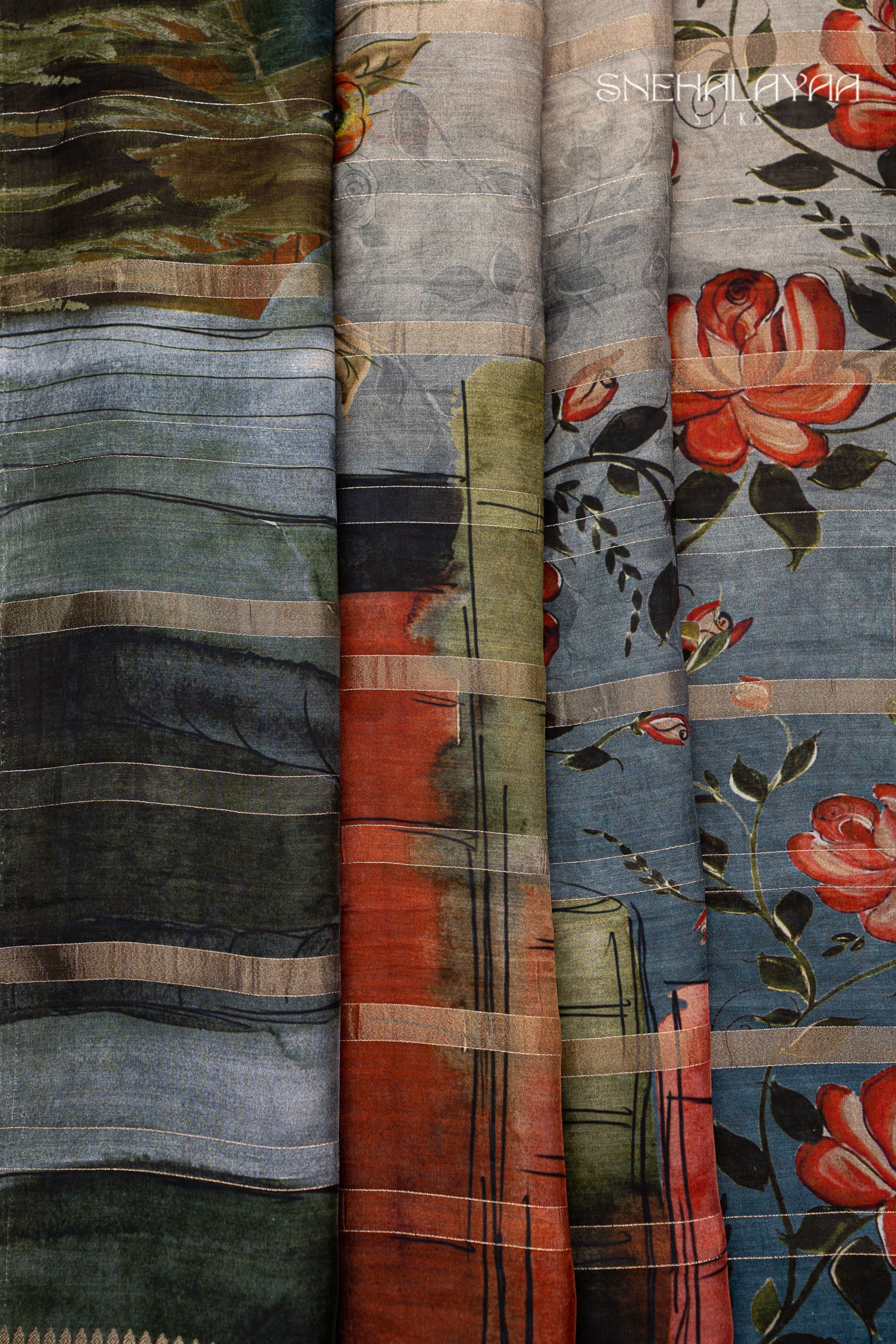 Multicolour Dola Silk Saree