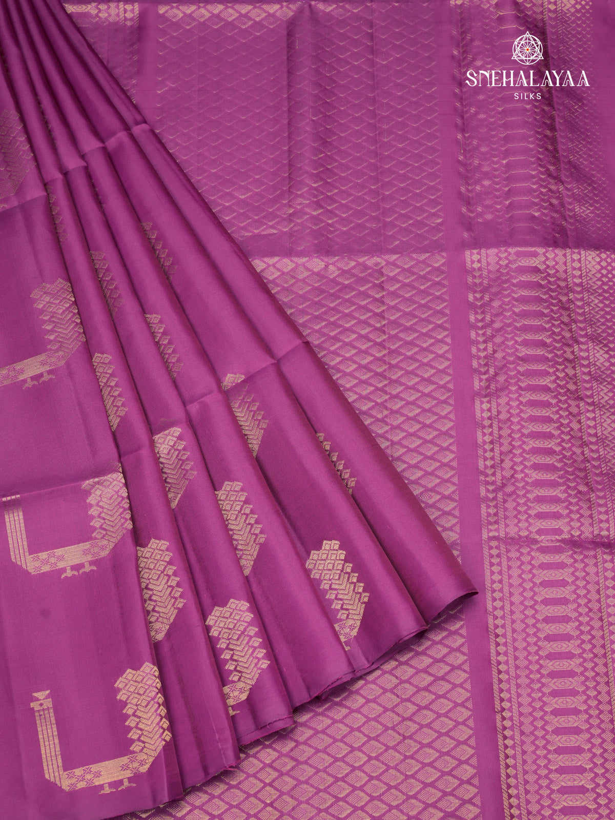 Purple Kanjivaram Soft Silk Saree