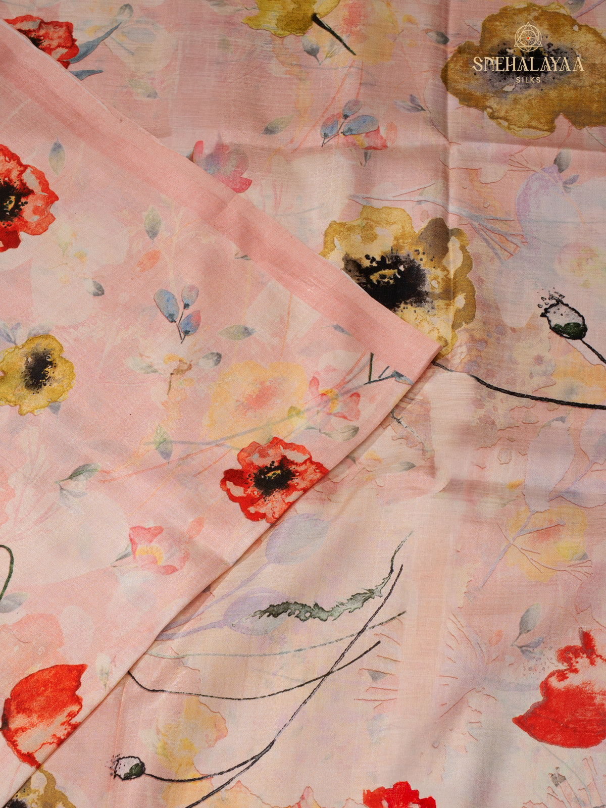 Pale Pink Tussar Saree