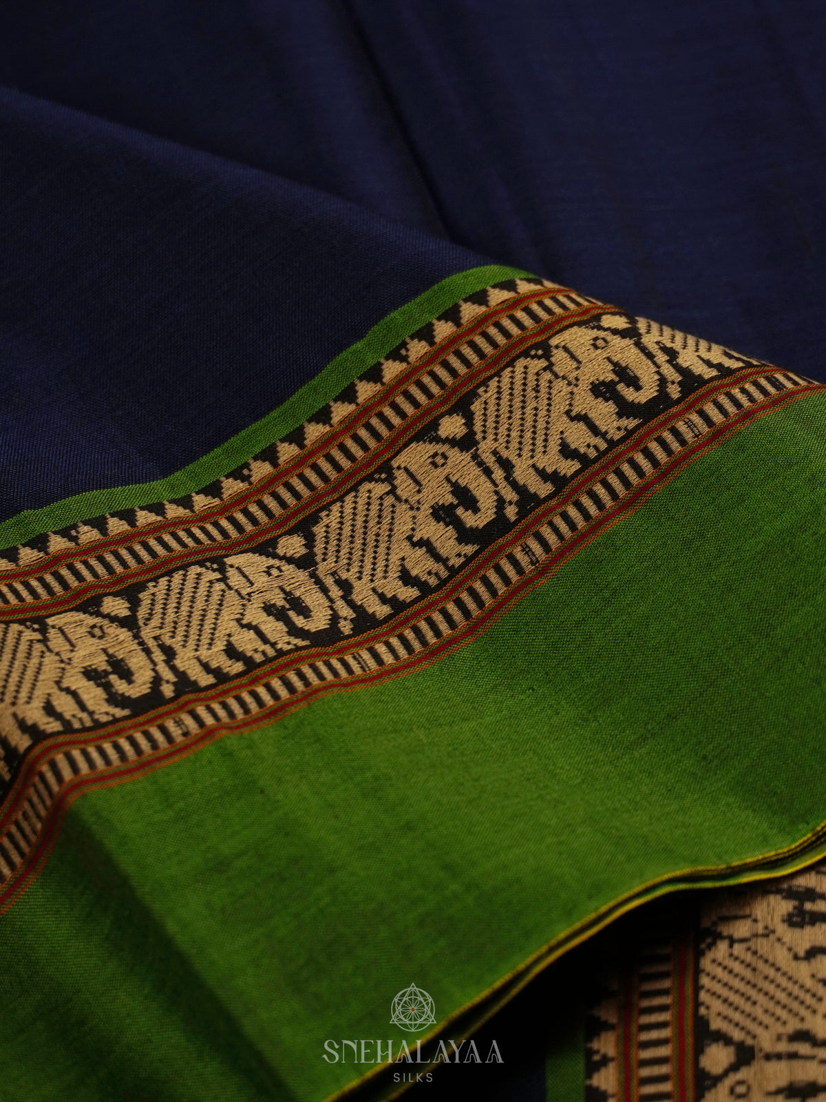 Royal Blue Narayanpet Cotton Saree without Blouse