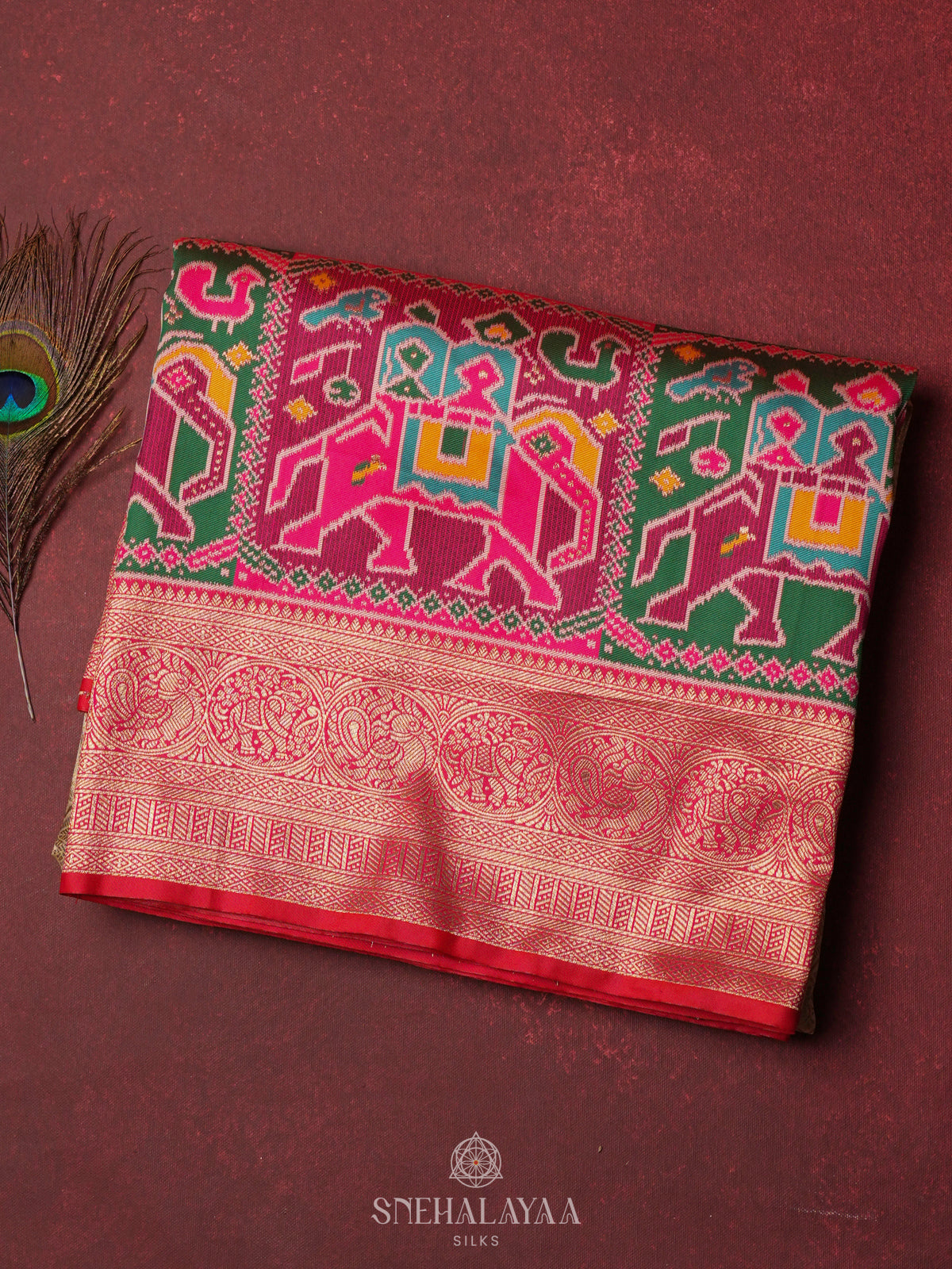 Cream Banaras Patola Silk Saree