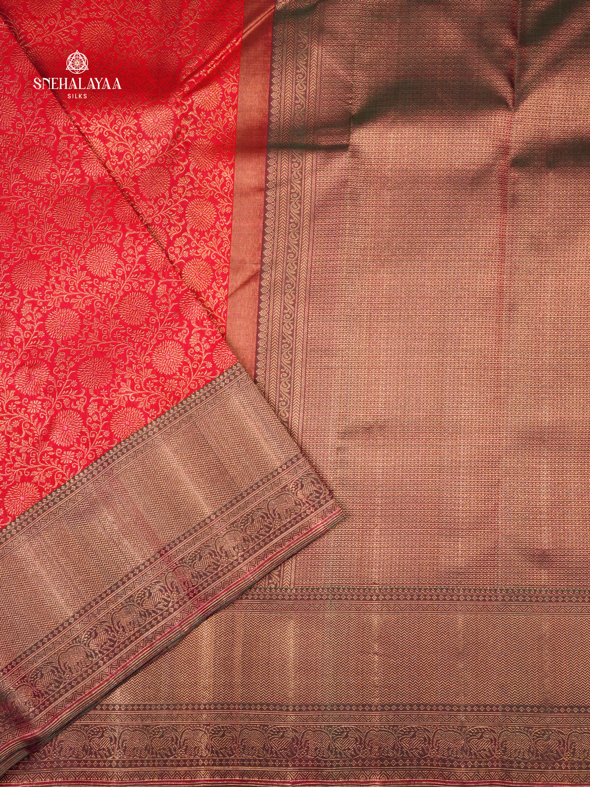 Red Kanjivaram silk saree