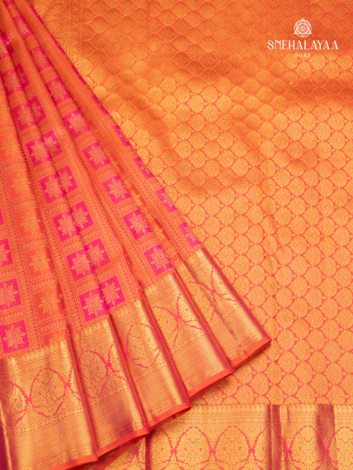 Orange Kanjivaram Silk Saree