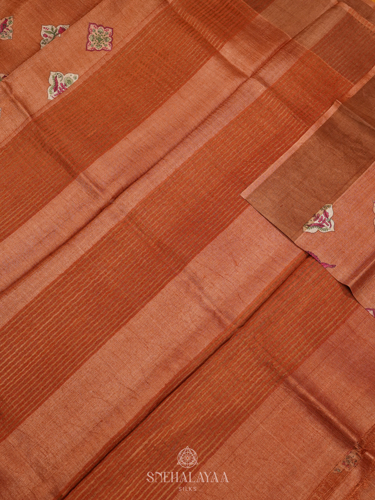 Orange Tussar Saree