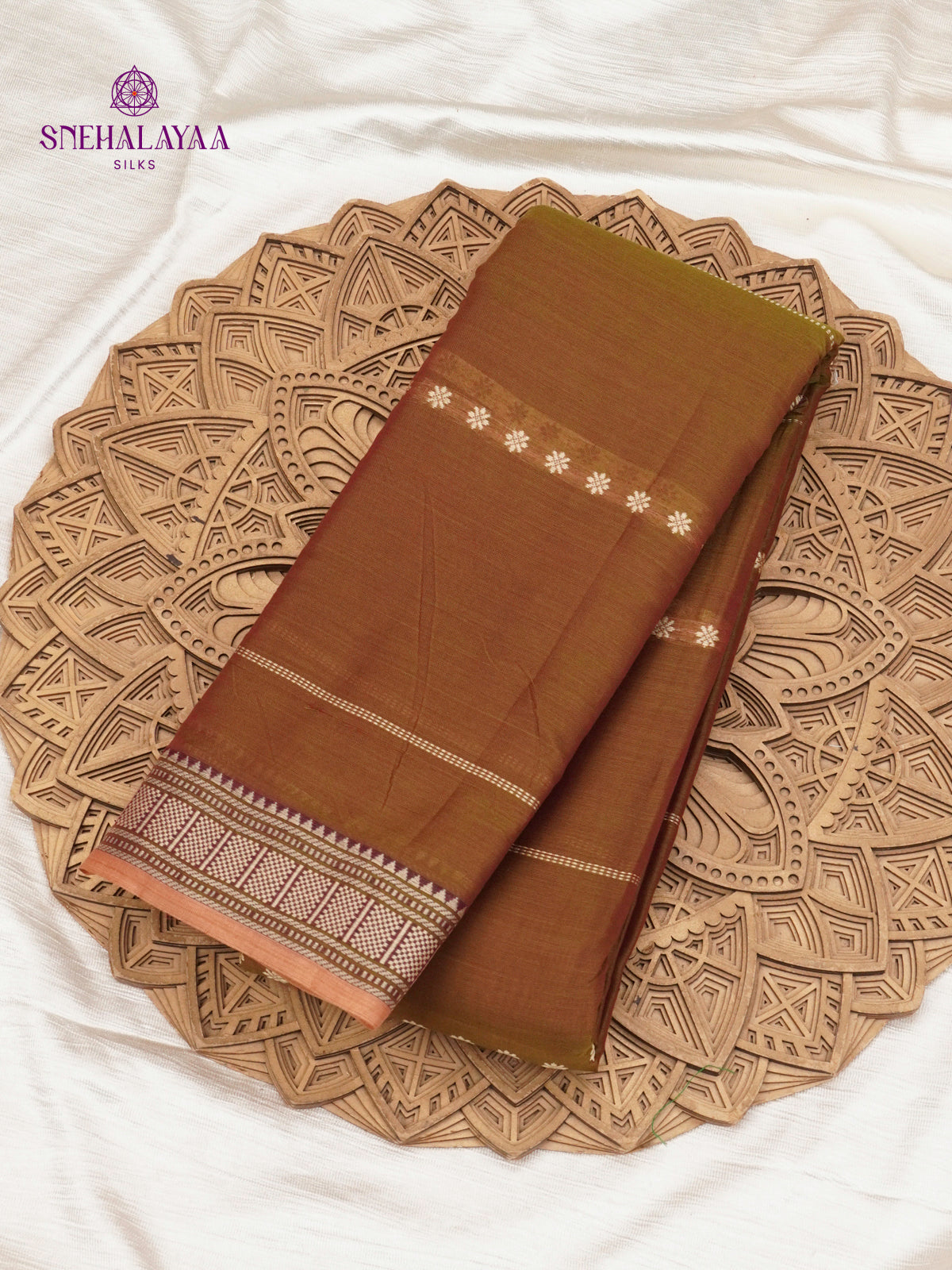 Brown Narayanpet Cotton Saree