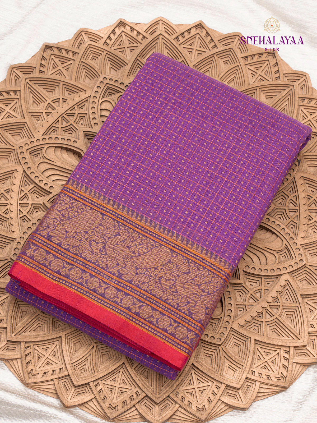 Violet Kanchi Cotton Saree