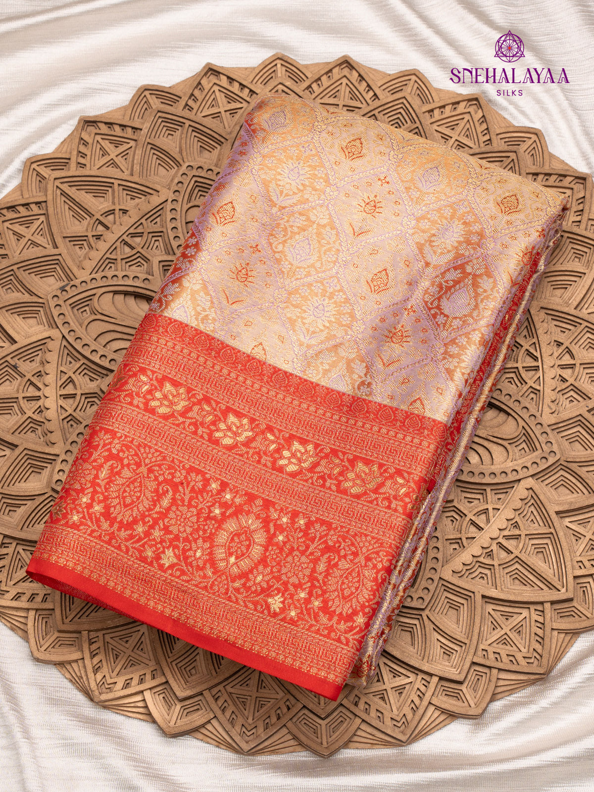 Peach Kanjivaram Silk Saree