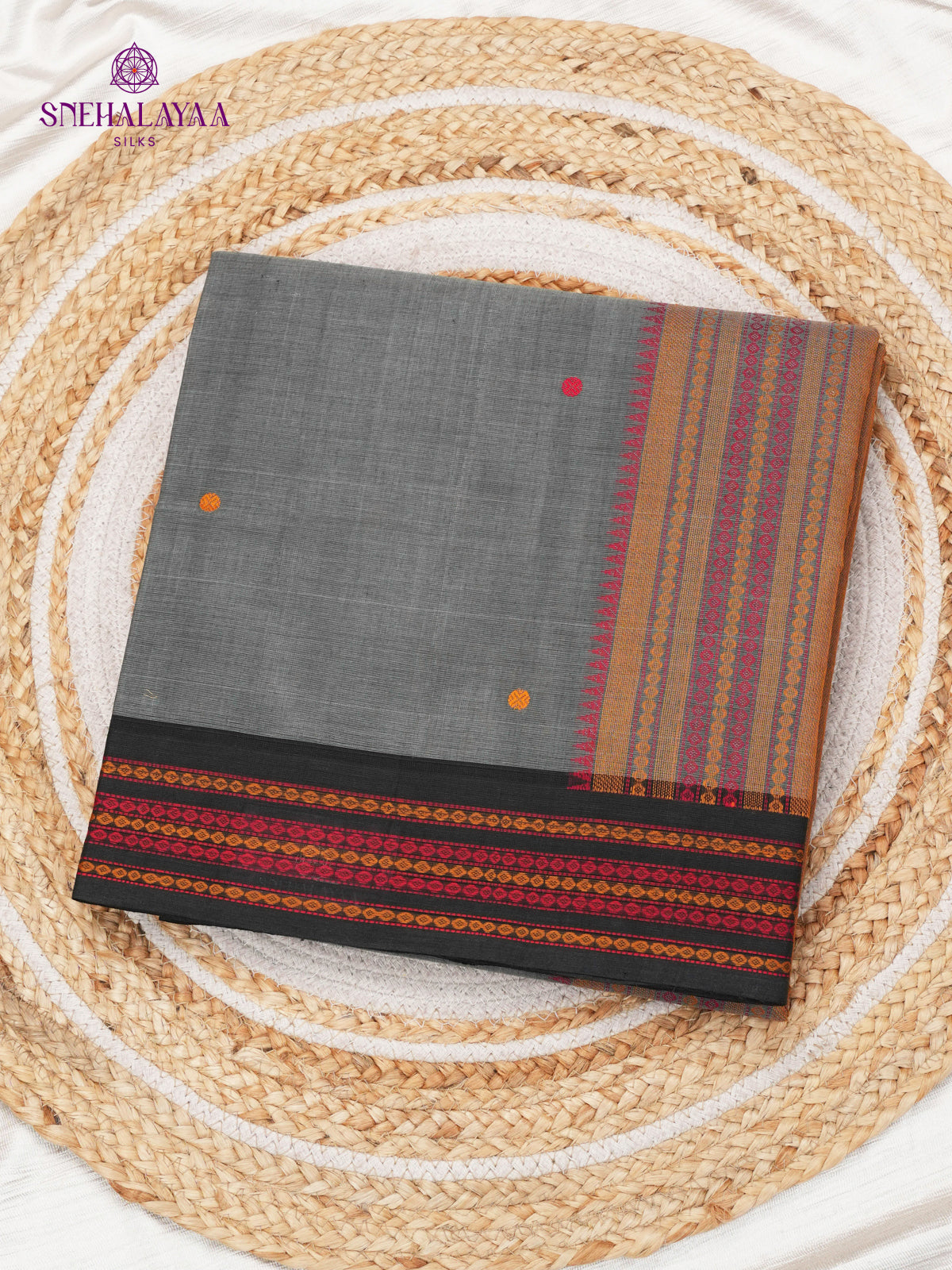 Grey Venkatagiri Cotton Saree