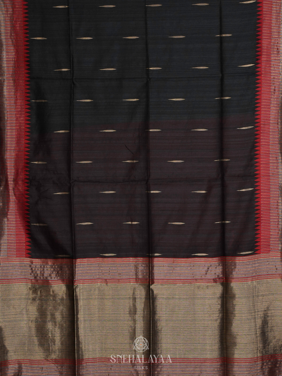 Black Munga Tussar Saree