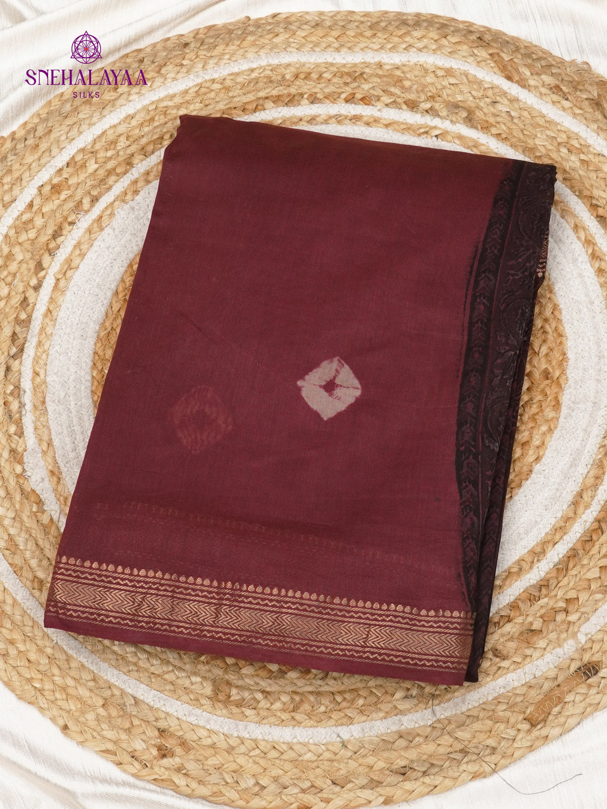 Marron Chanderi Saree