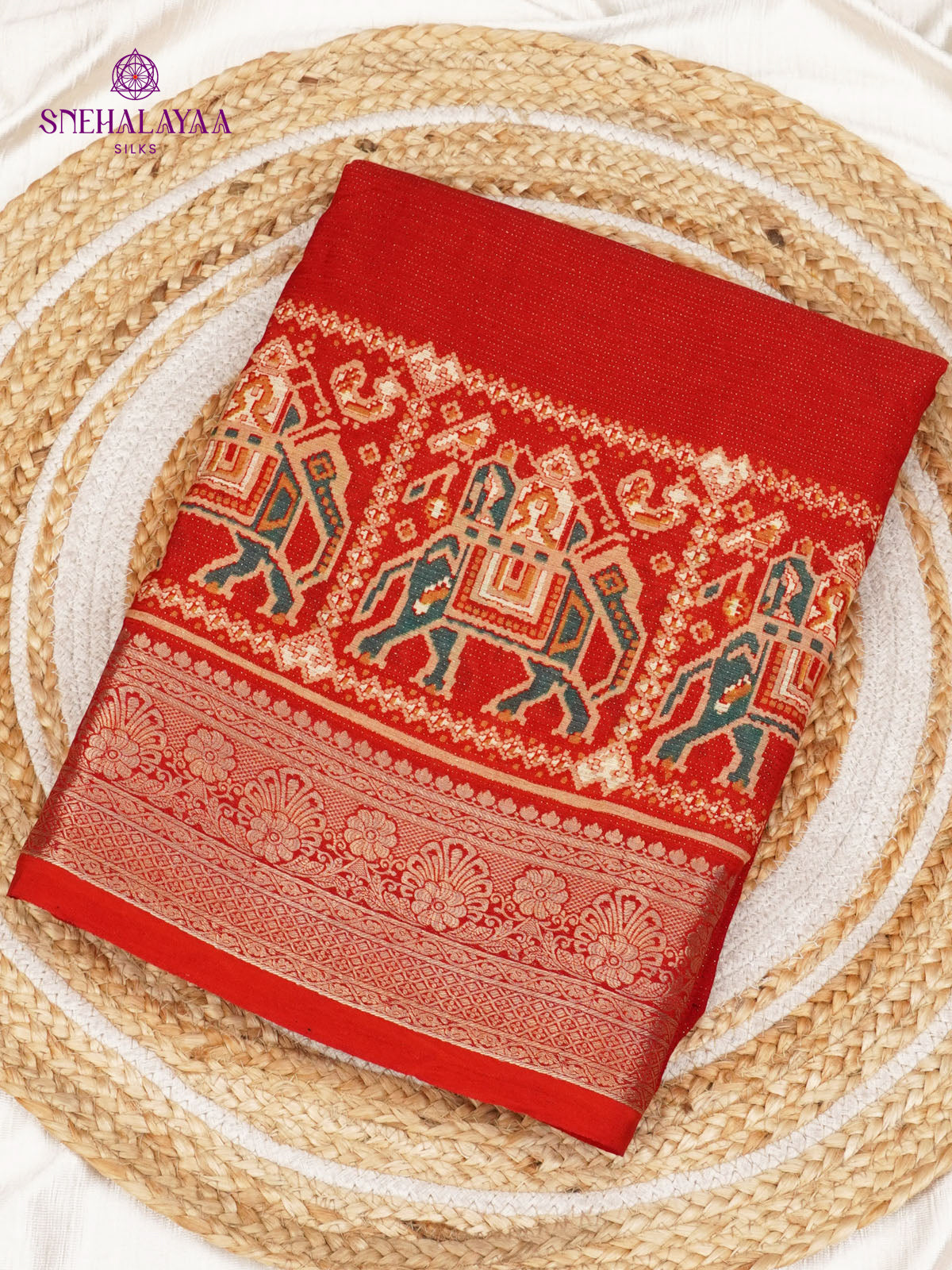 Red Dola Silk Saree