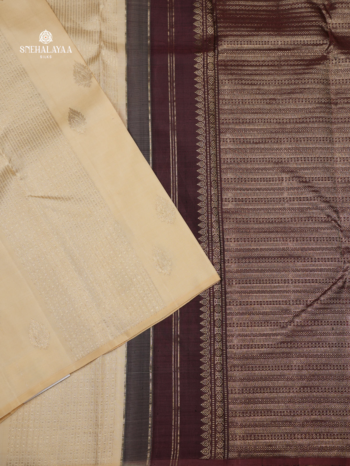 Off White Kanjivaram Silk Saree