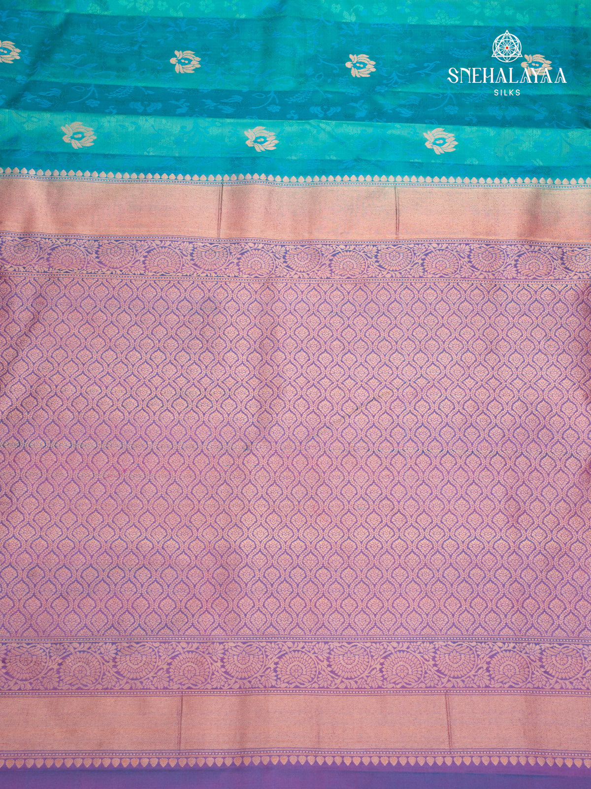 Teal Blue Kanjivaram Silk Saree