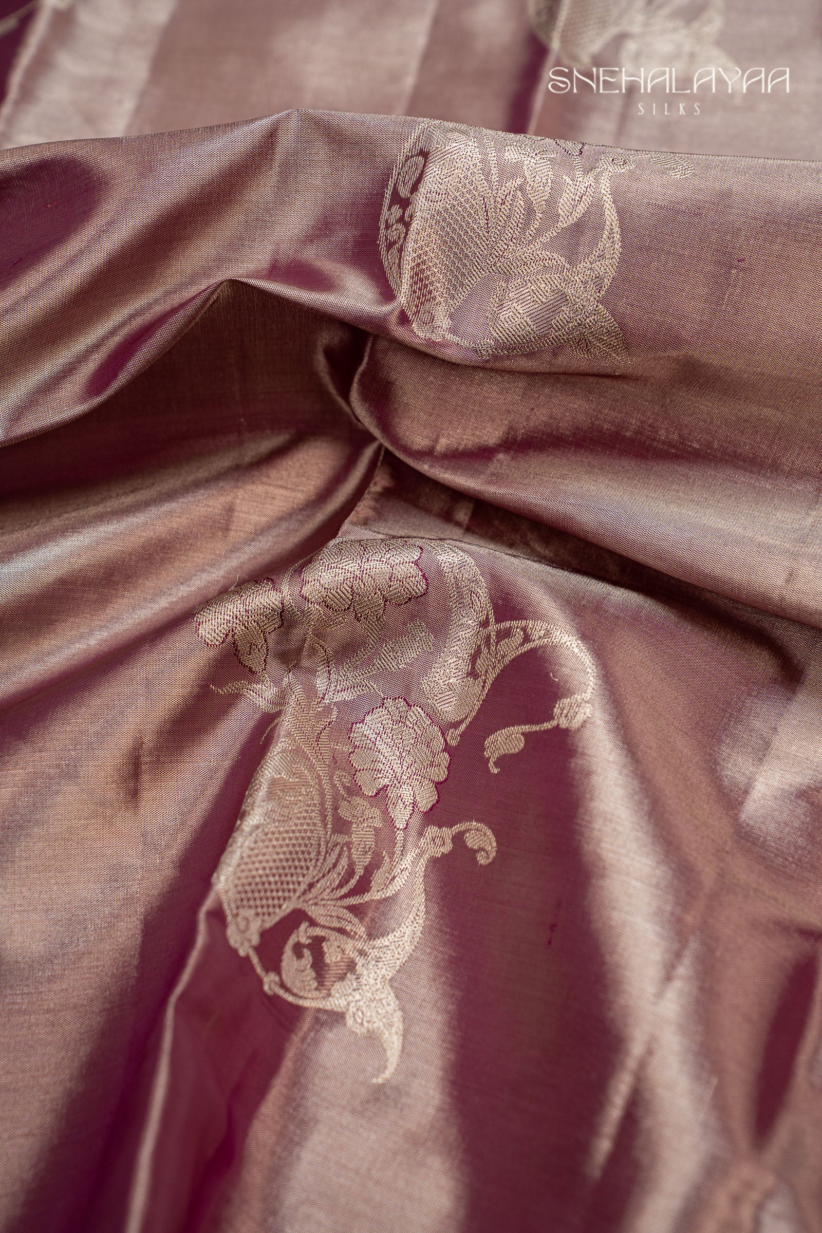Plum Purple Kancheevaram Tissue Silk Saree