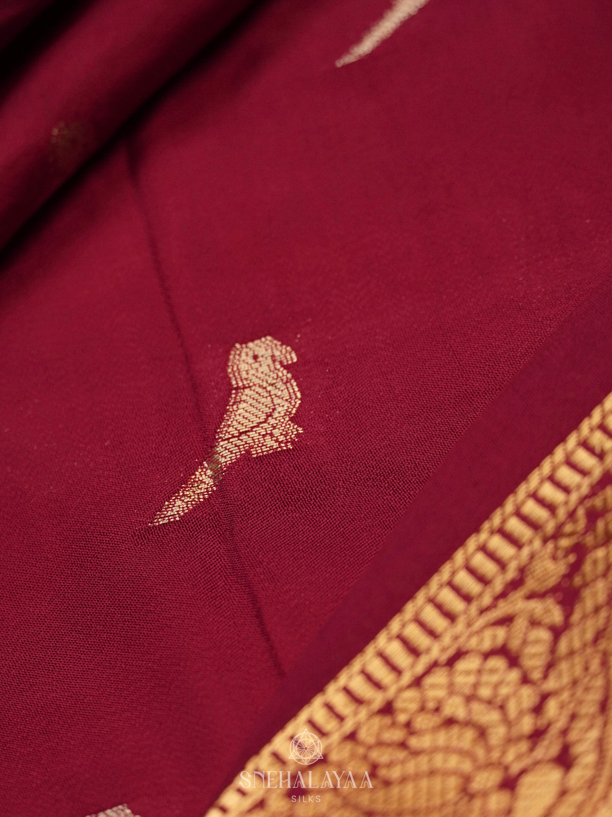 Maroon Banaras Silk Saree