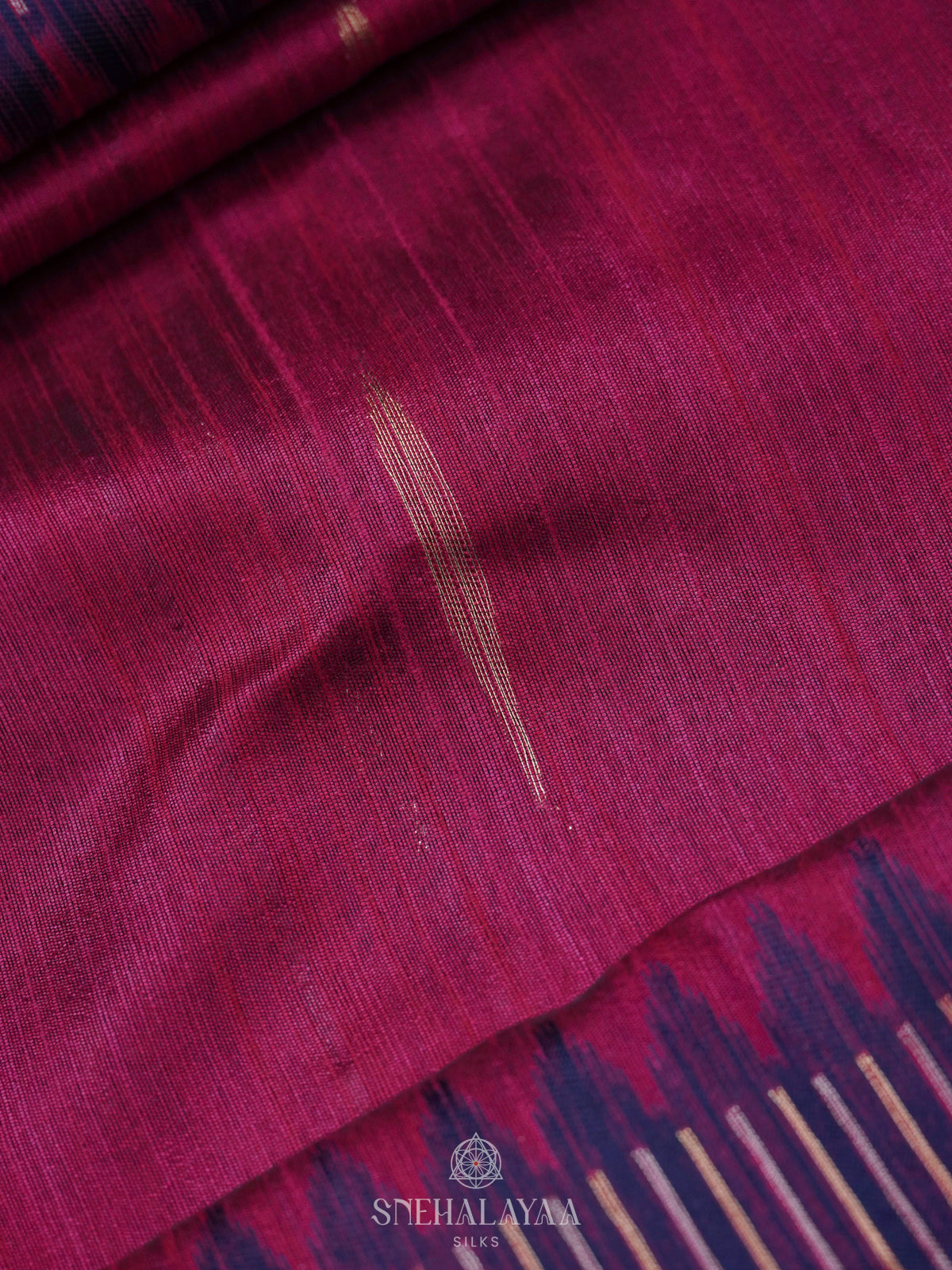 Magenta Munga Tussar Saree