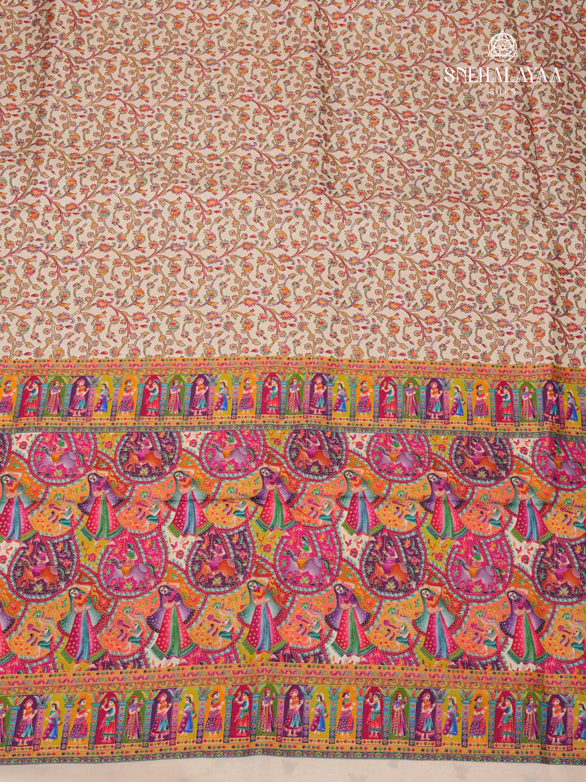 Off White Banaras Silk Saree