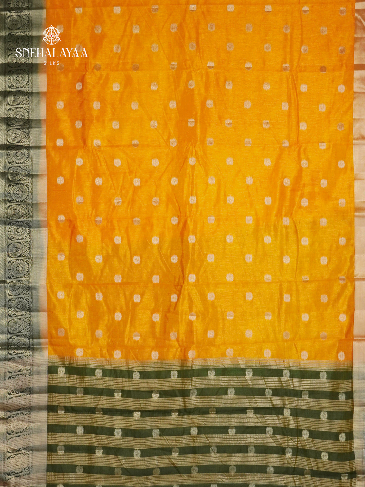 Mango Yellow Raw Silk Saree