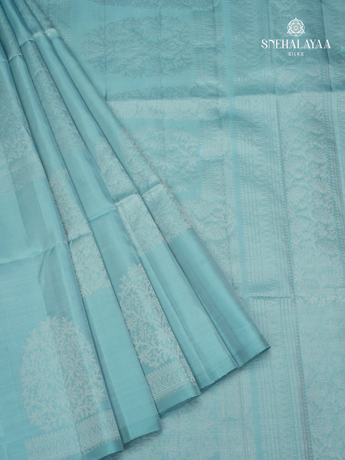 Teal Blue Kanjivaram Soft Silk Saree