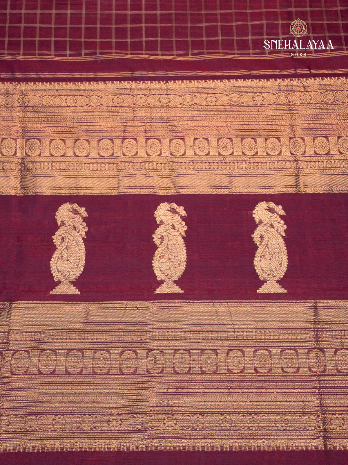 Maroon Kanchi Silk Cotton Saree