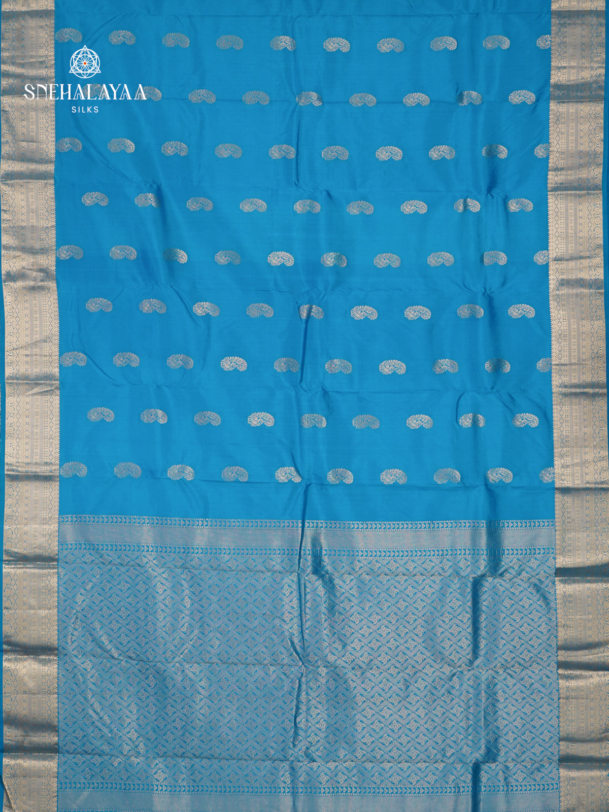 Turquoise Blue Kanjivaram Silk Saree