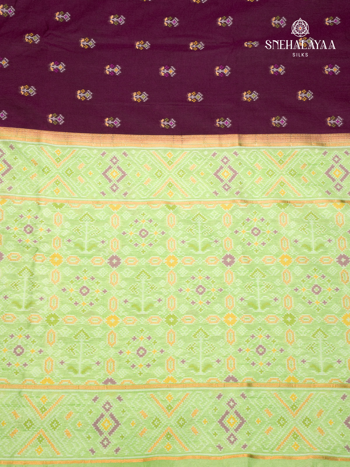 Purple Ikat Silk Saree