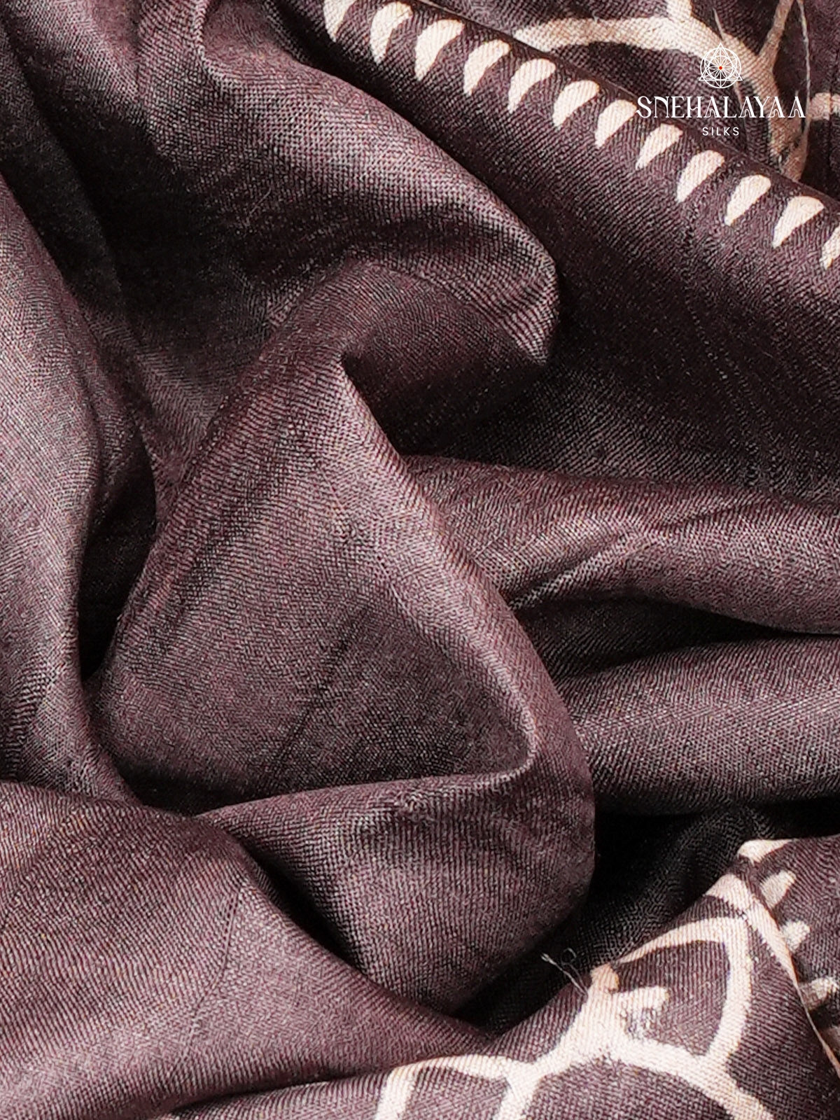 Brown Tussar Silk Saree