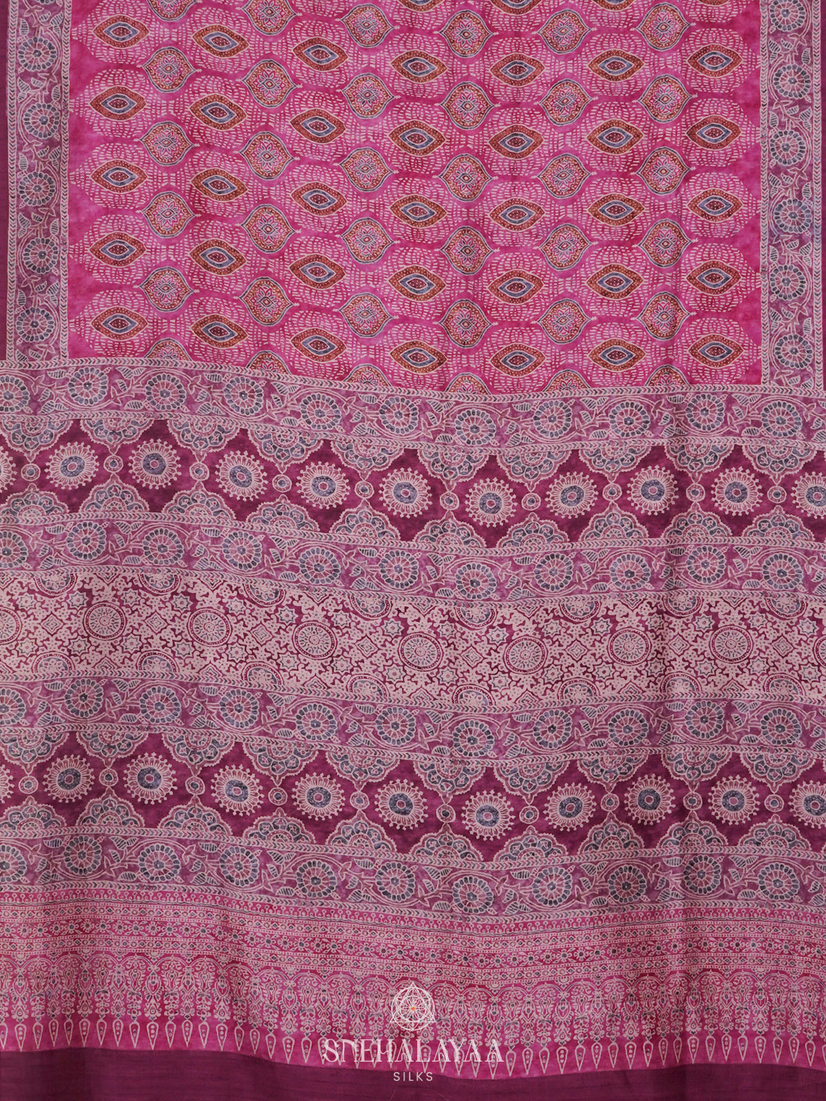 Rani Pink Tussar Saree