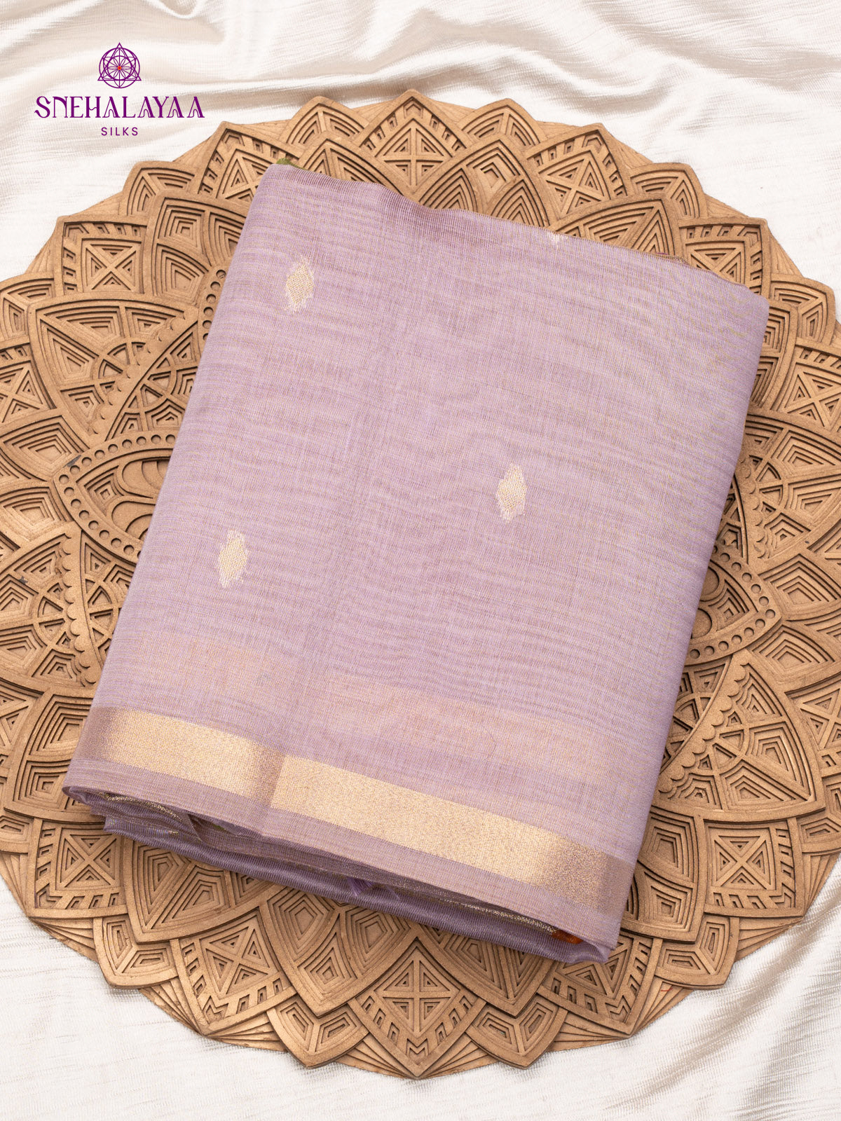 Lavender Munga Tissue Cotton Saree