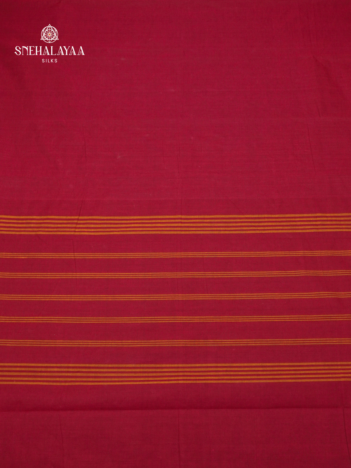 Deep Maroon Kanchi Cotton Saree with Classic Gold Zari Border
