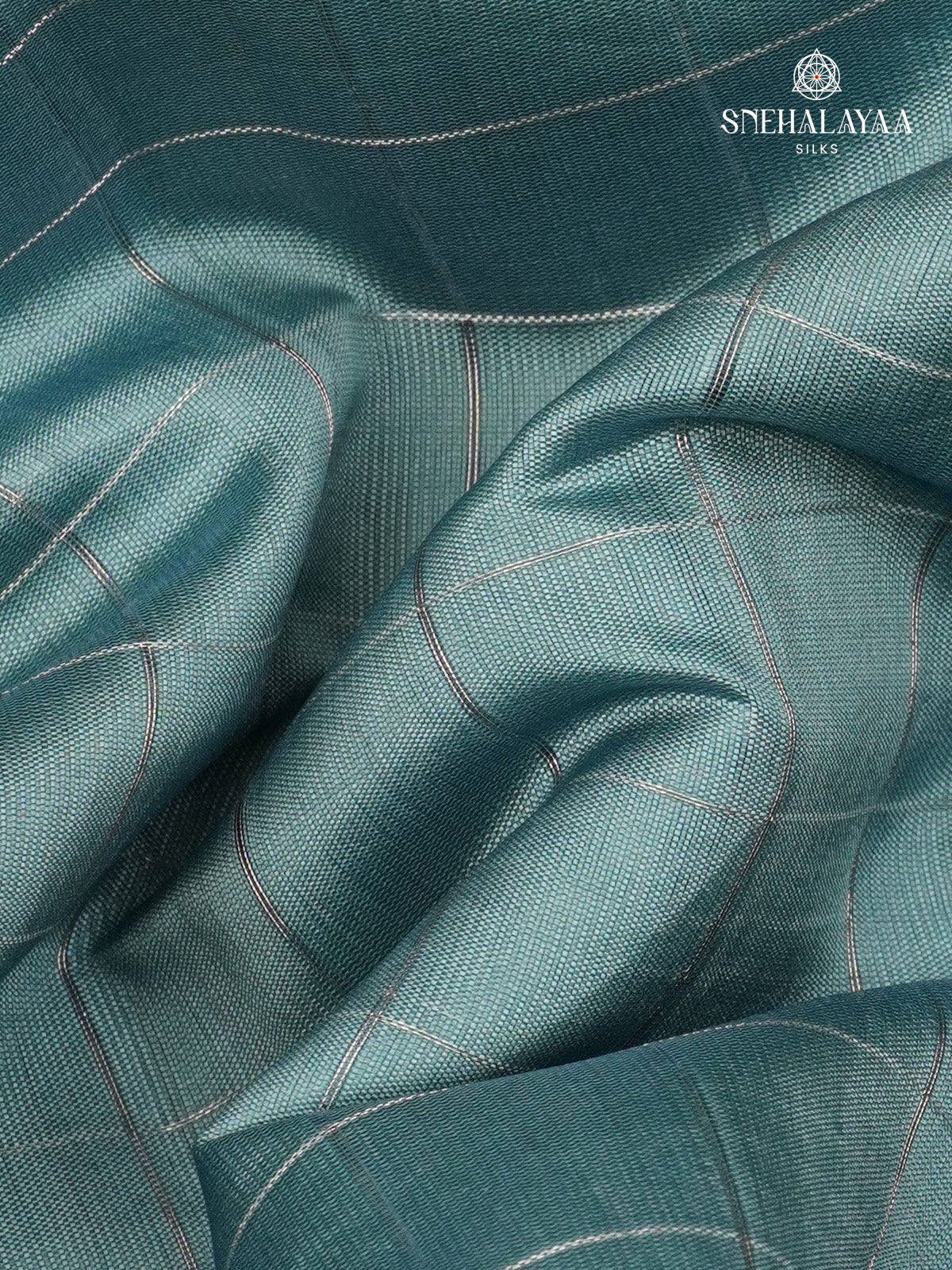 Teal Blue Tussar Saree