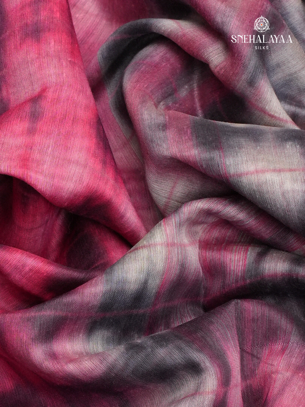 Pastel Pink Printed Linen Saree