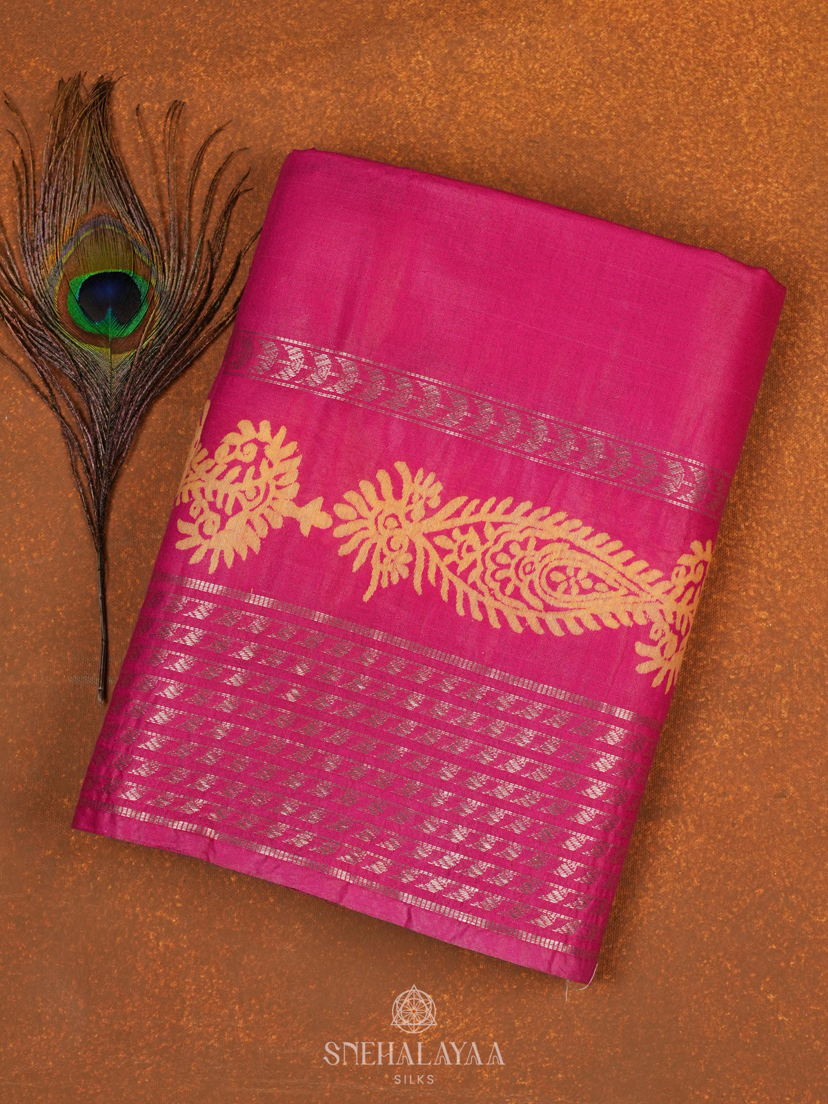 Pink Bamboo Silk Saree