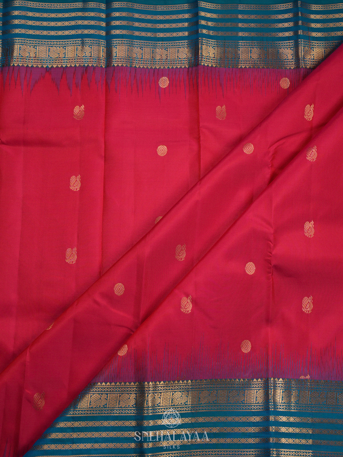 Ruby Red Kanjivaram Silk Saree