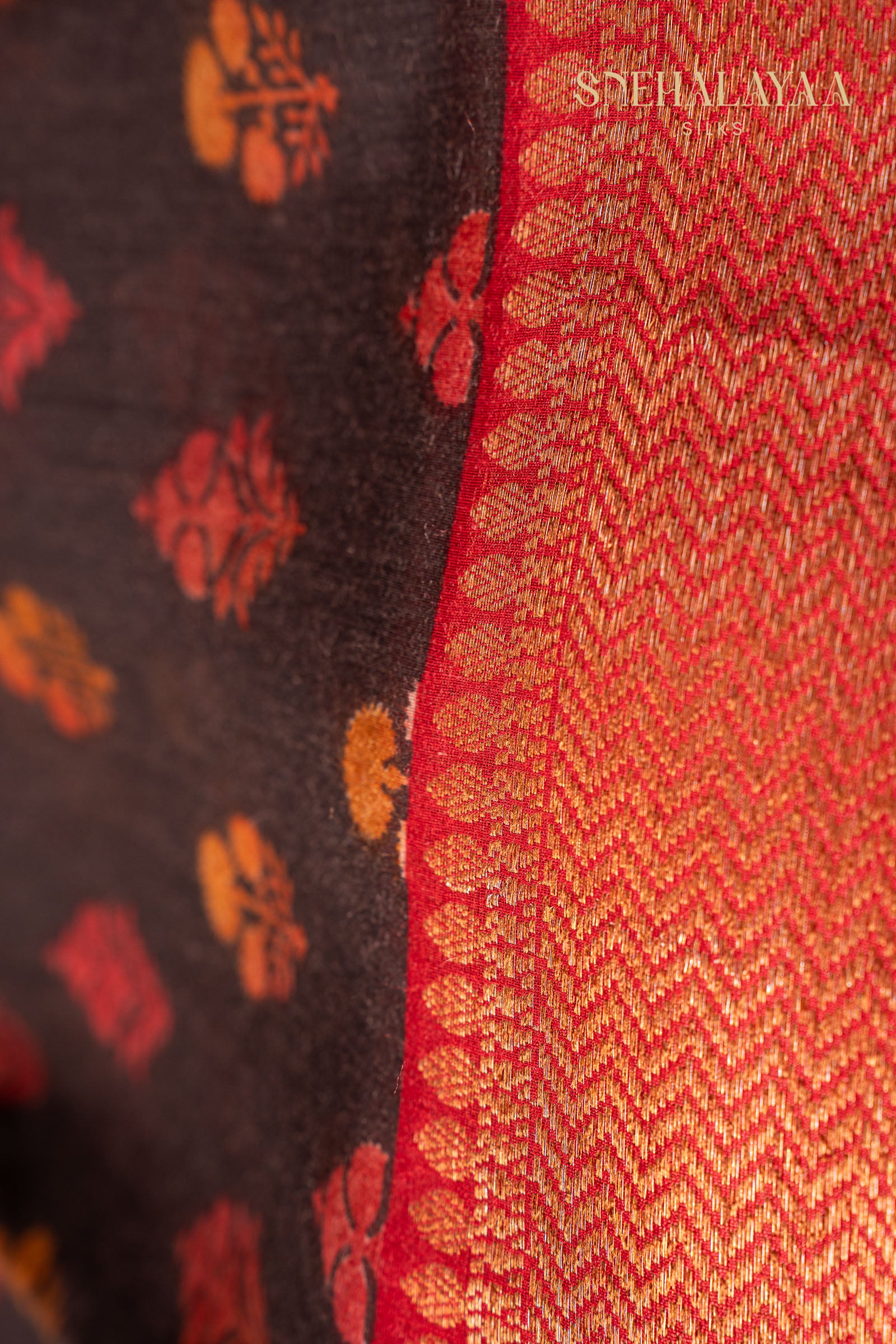 Pecan Brown Chanderi Saree