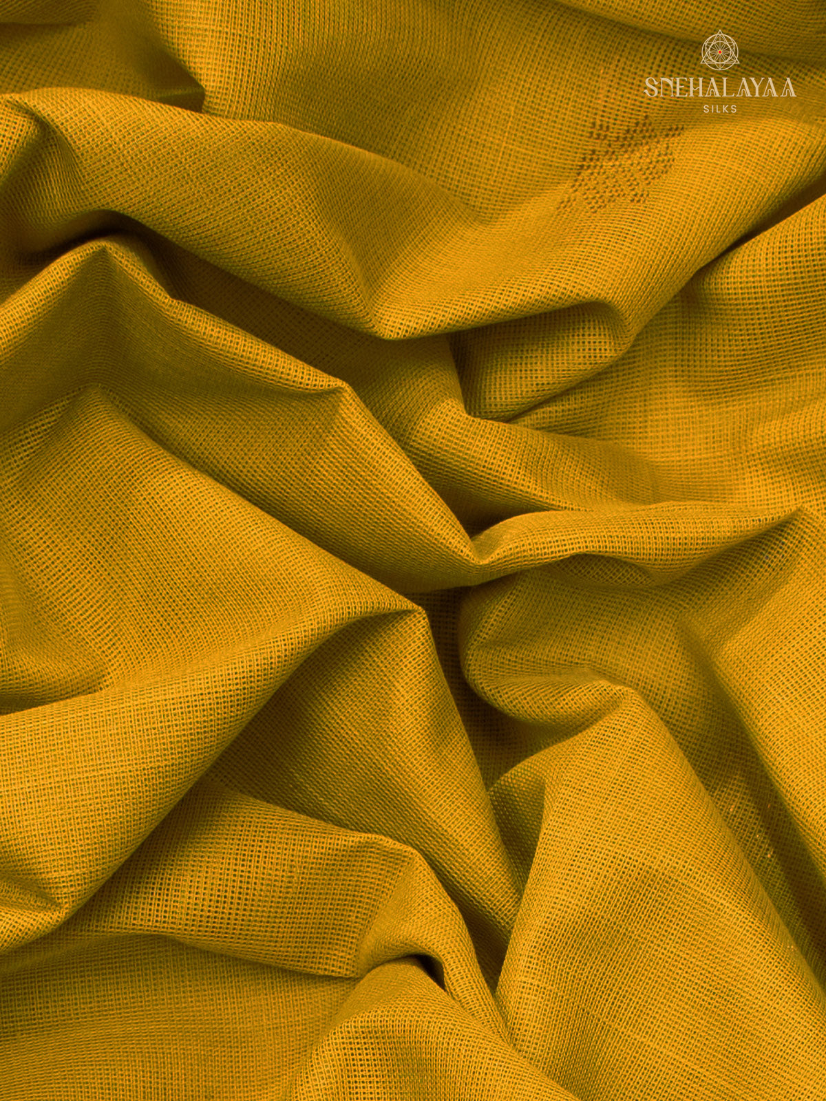 Mustard Yellow Gadwal Cotton Saree