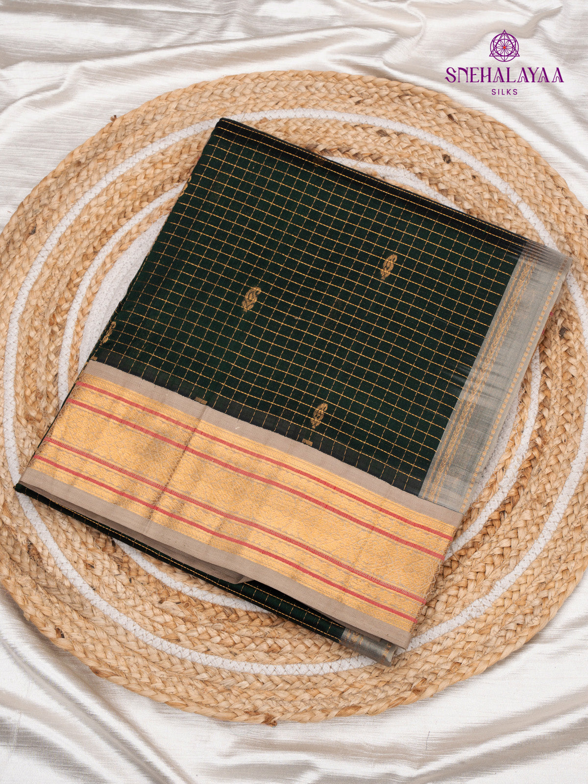 Forest Green Kanchi Silk Cotton Saree