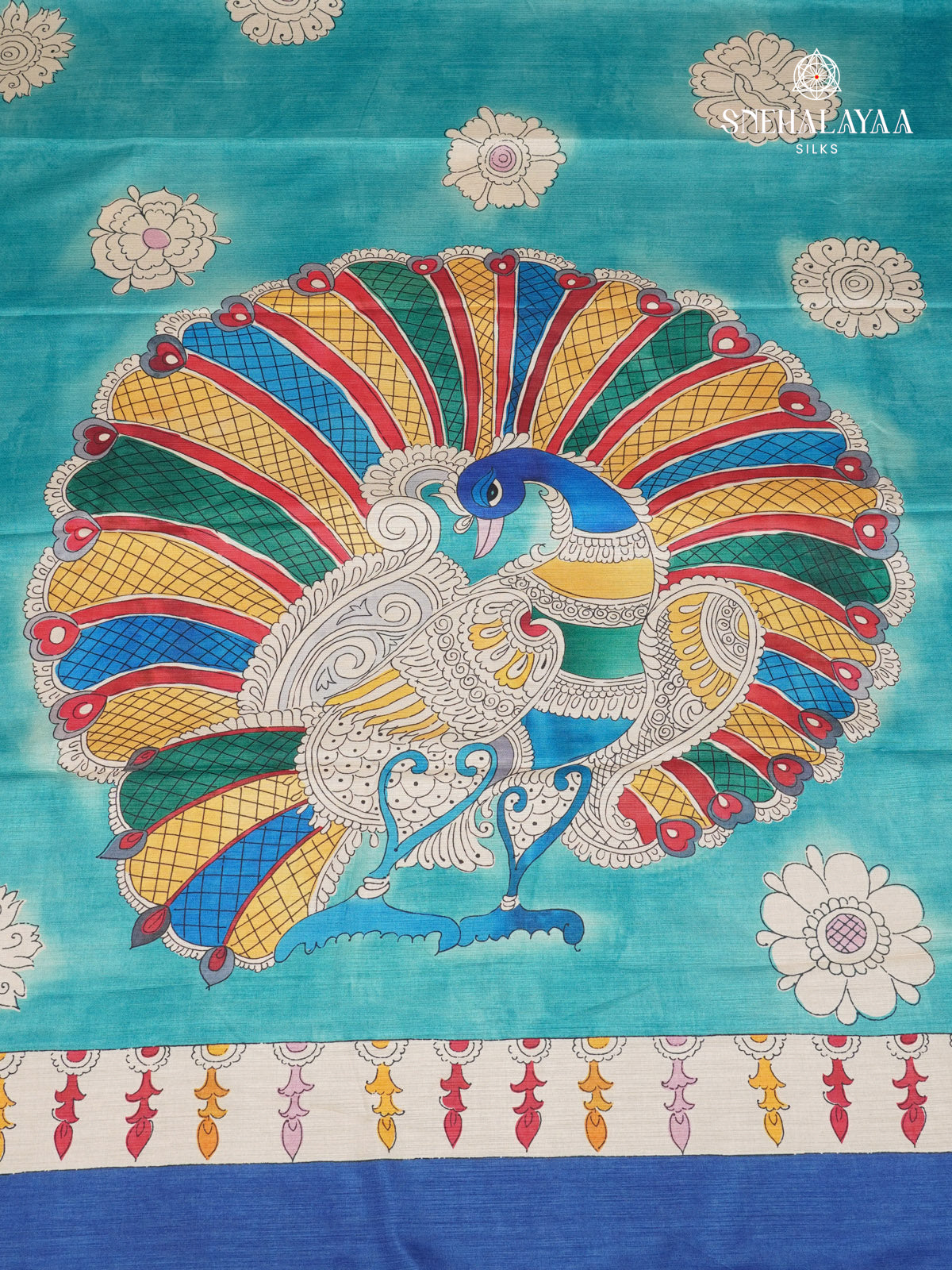 Sky Blue Tussar Saree