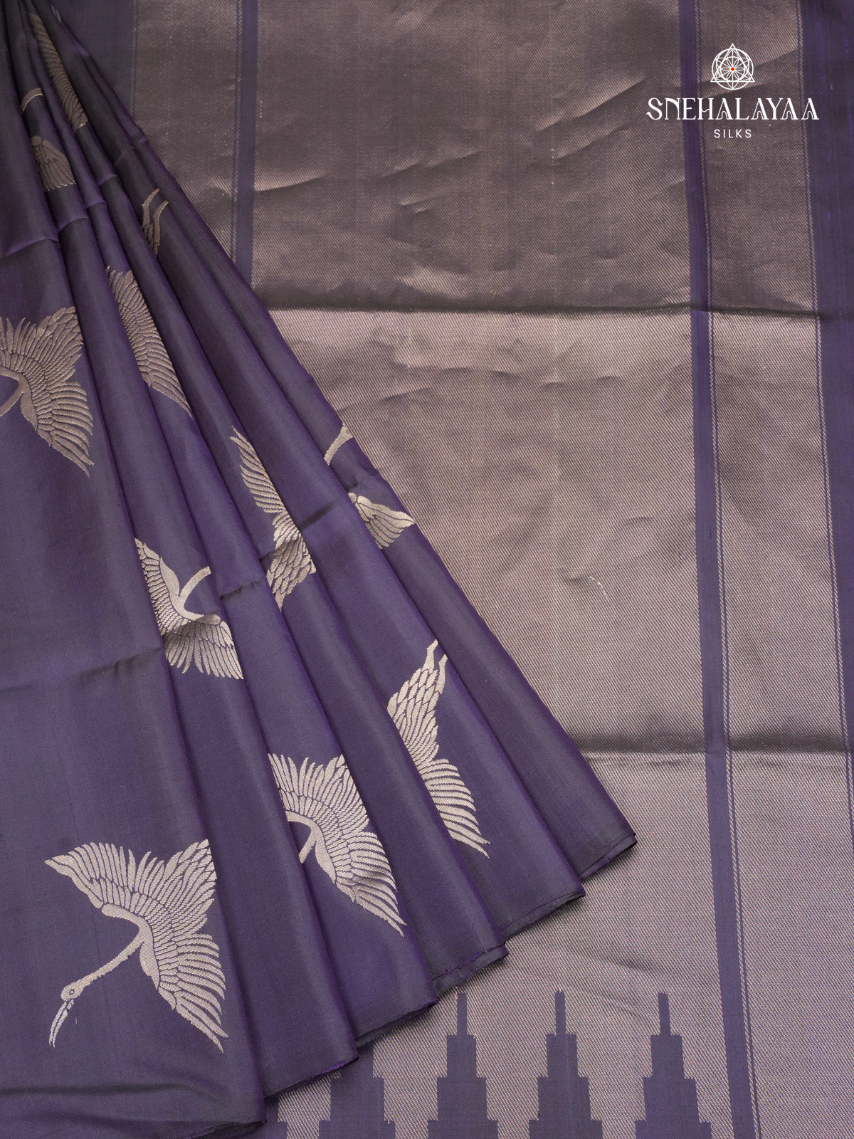 Navy Blue Kanjivaram  Soft Silk Saree