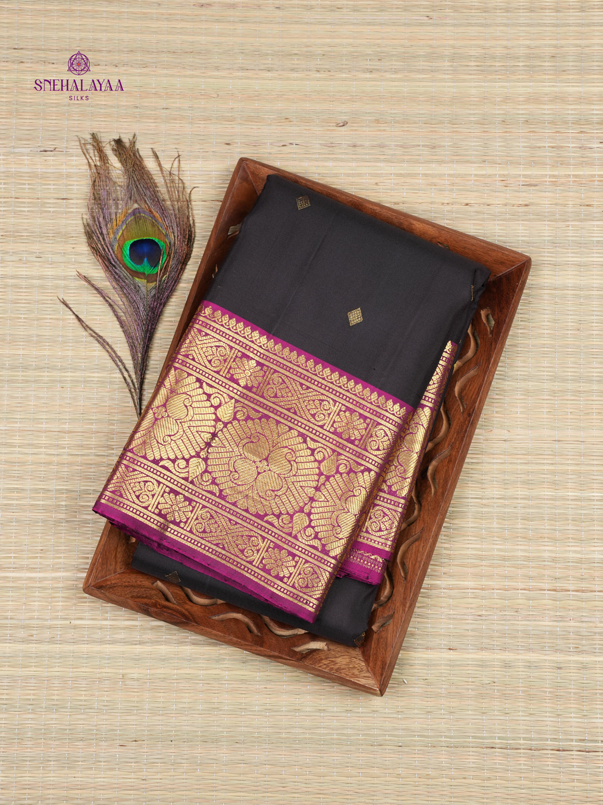 Black Kanjivaram Silk Saree