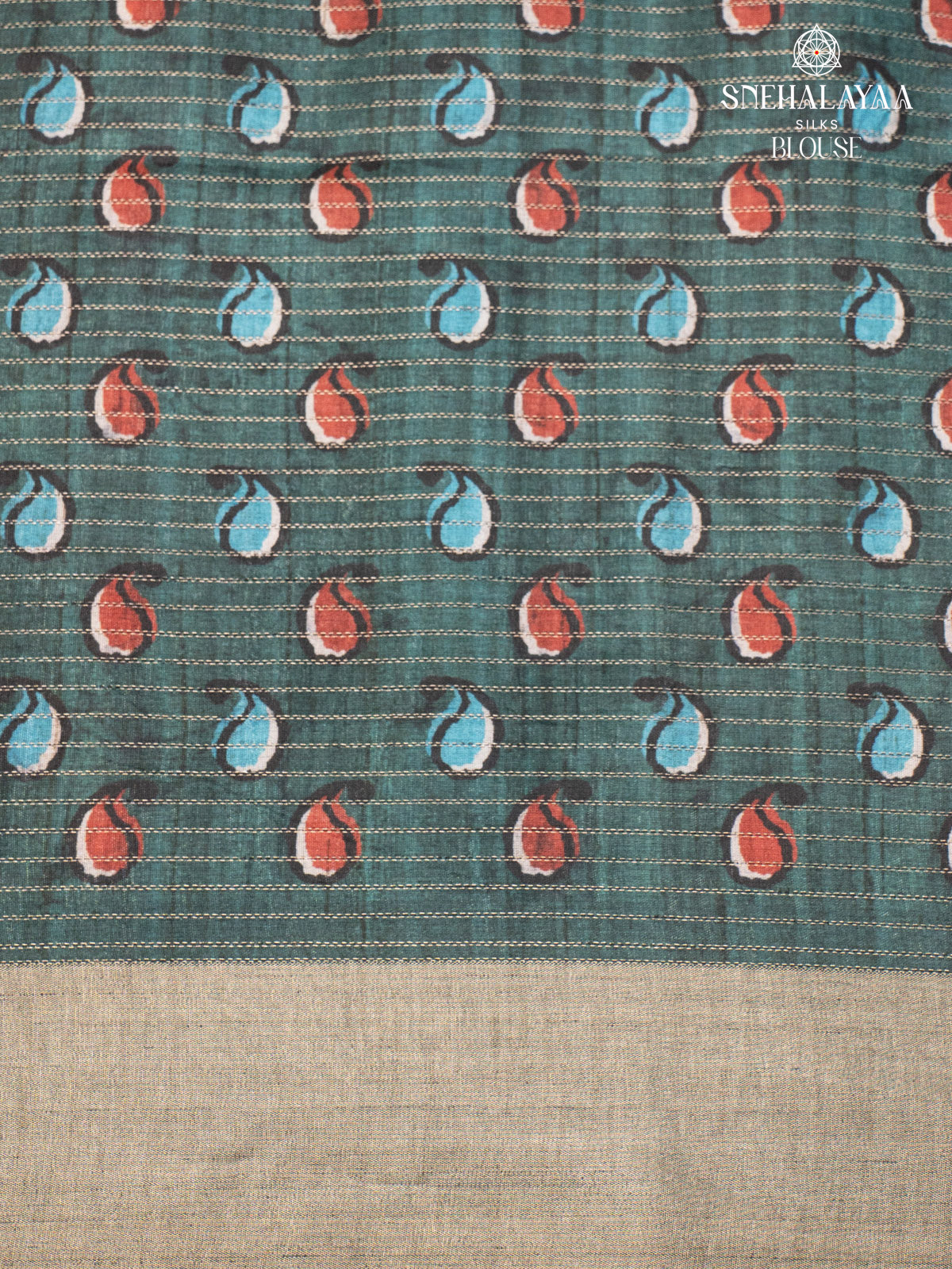 Pastel Blue Tussar Saree