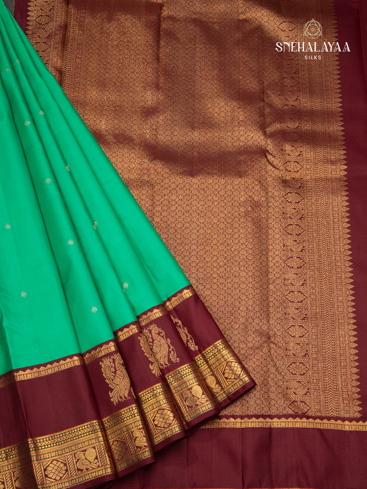 Teal Green Kanjivaram Silk Saree