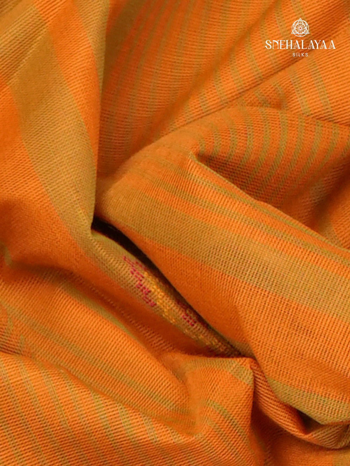 Orange Handloom Cotton Saree